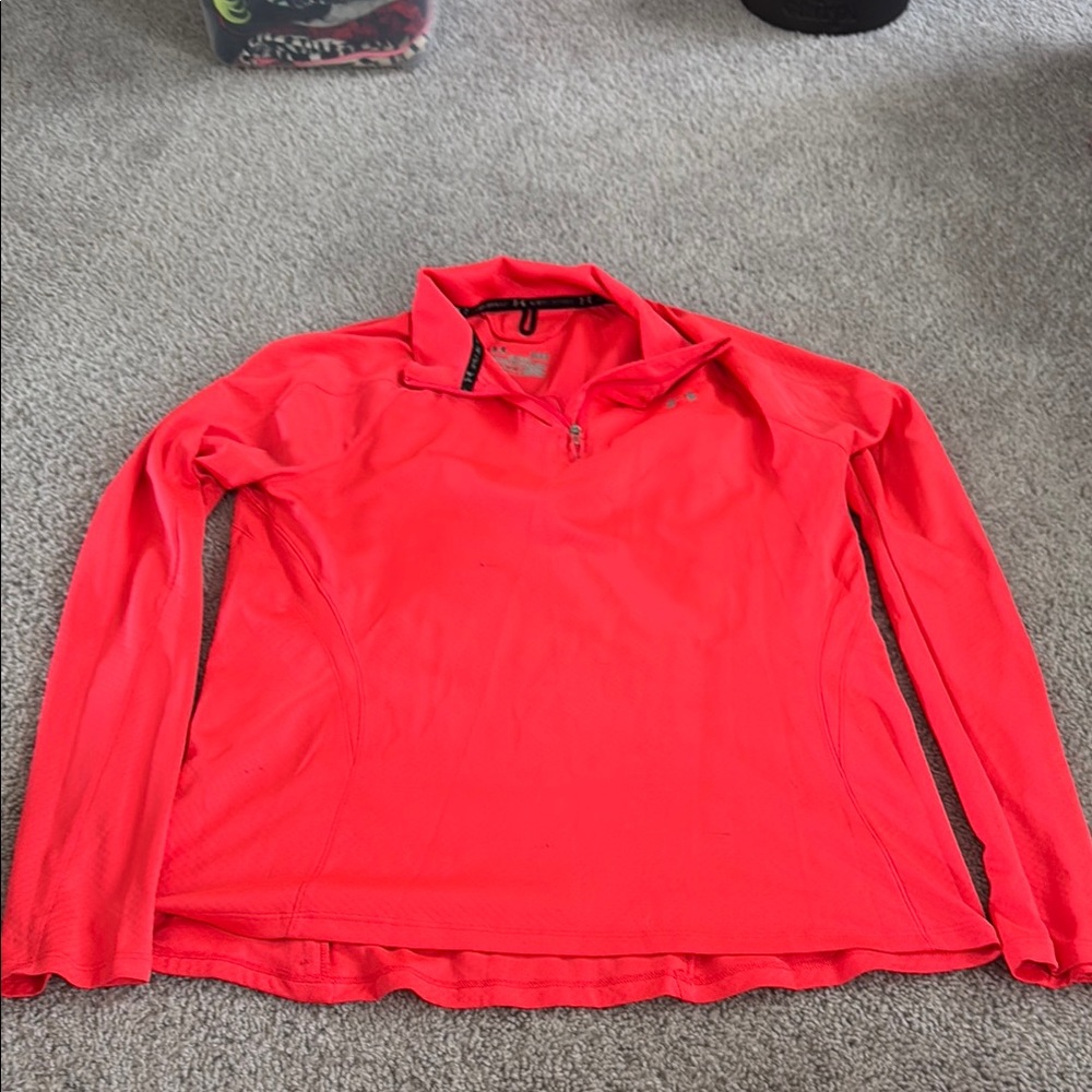 Under Armour Vibrant Red Quarter-Zip Pullover